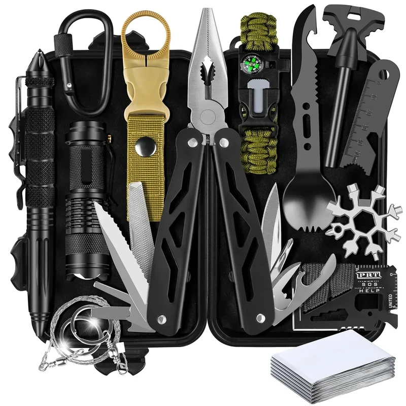 Gifts For Men Him Dad Husband, 28-In-1-Survival Kits, Men'S Gifts Survival Gear, Stocking Stuffers For Men Christmas Birthday Gifts, Unique Cool Gadgets Gifts For Camping, Hiking, Hunting (15-IN-1)
