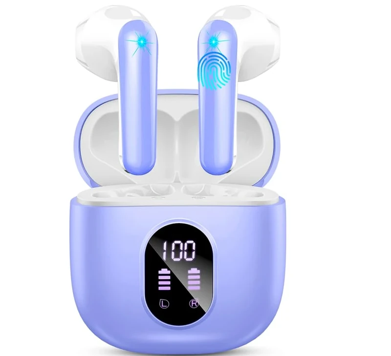 Drsaec Wireless Earbuds, Bluetooth 5.3 Headphones in Ear 50H Playback Hi-Fi Stereo Ear Buds 4 ENC Mics, Bluetooth Earbuds LED Charging Case,Wireless Earphones IP7 Waterproof Sport for Android iOS