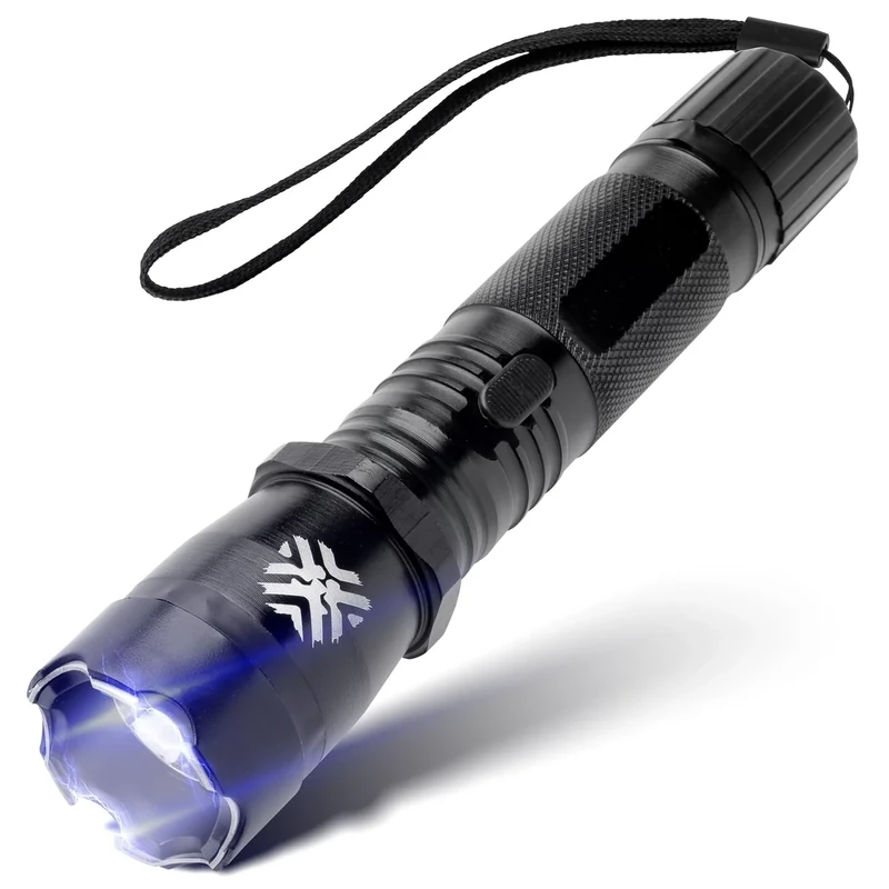 Pain Safari 2-in-1 Stun Gun Flashlight | Rechargeable Stun Gun for self Defense Men Women | Shockwave Mini Tactical Stungun | Palm-Sized | 150-Lumen, 9,000 Volts to Deter Attackers