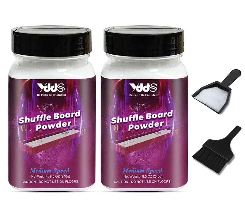 YDDS Shuffleboard Sand - Shuffleboard Wax with Mini Dustpan and Mini Brush Set for Shuffleboard Table, 2 Cans 16oz