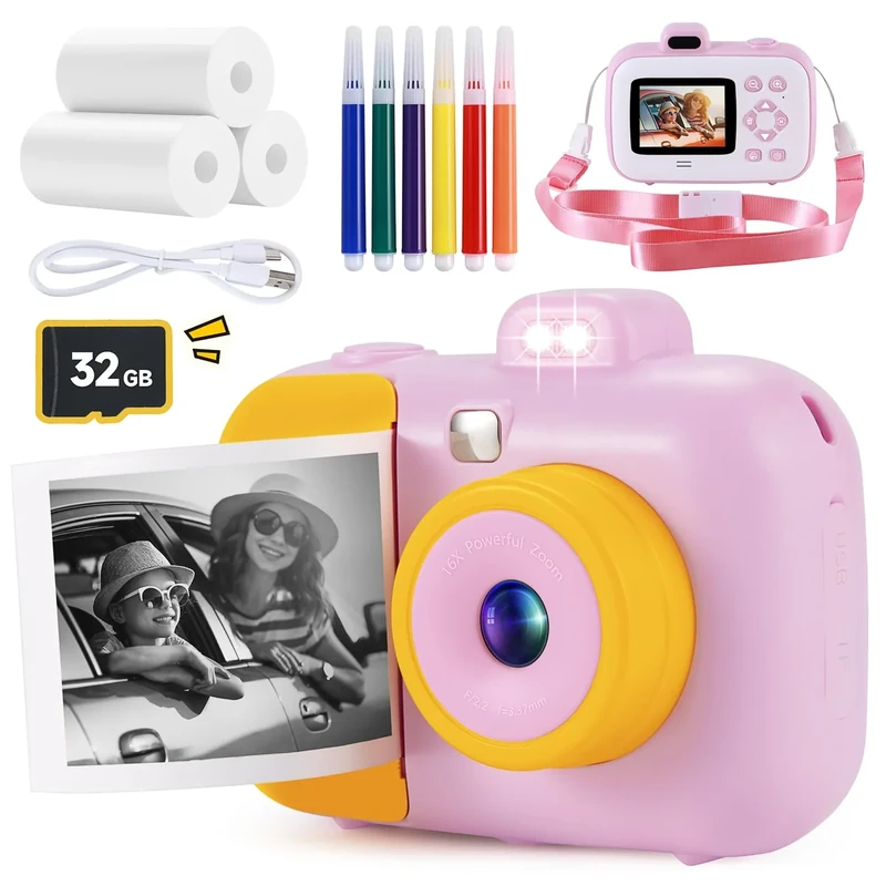 YEEHAO Kids Instant Print Camera 12MP 1080P - Ages 3-12 Birthday Gift