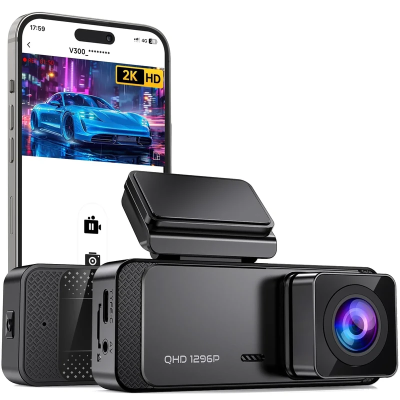 Veement V300 1296P Dash Cam - Night Vision, 24H Parking, 256GB