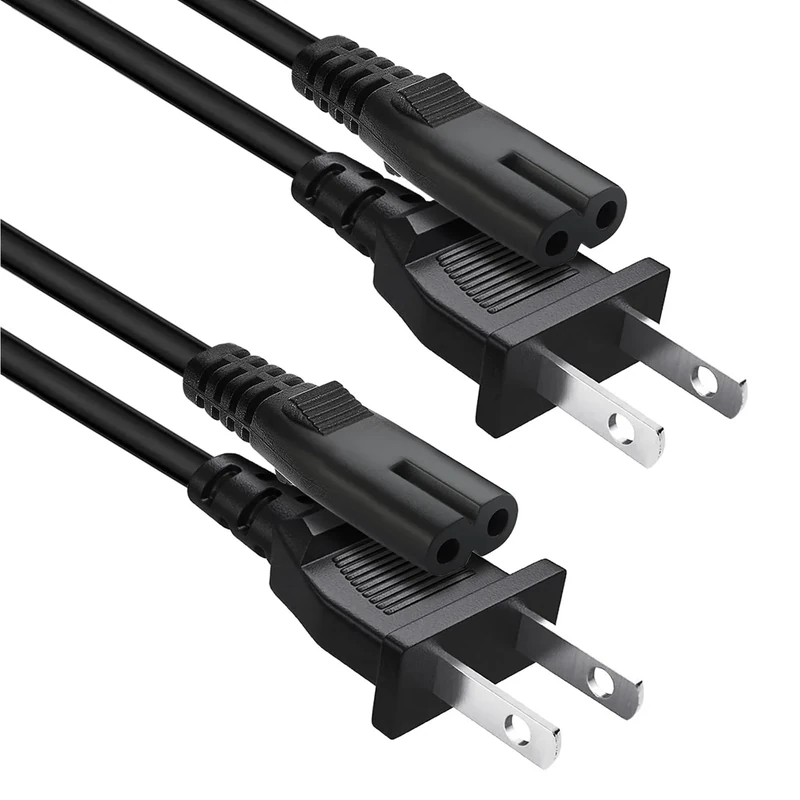 YCWZZH 2 Pack 5ft 2-Prong Power Cord for TCL Roku TV & PS4/PS5