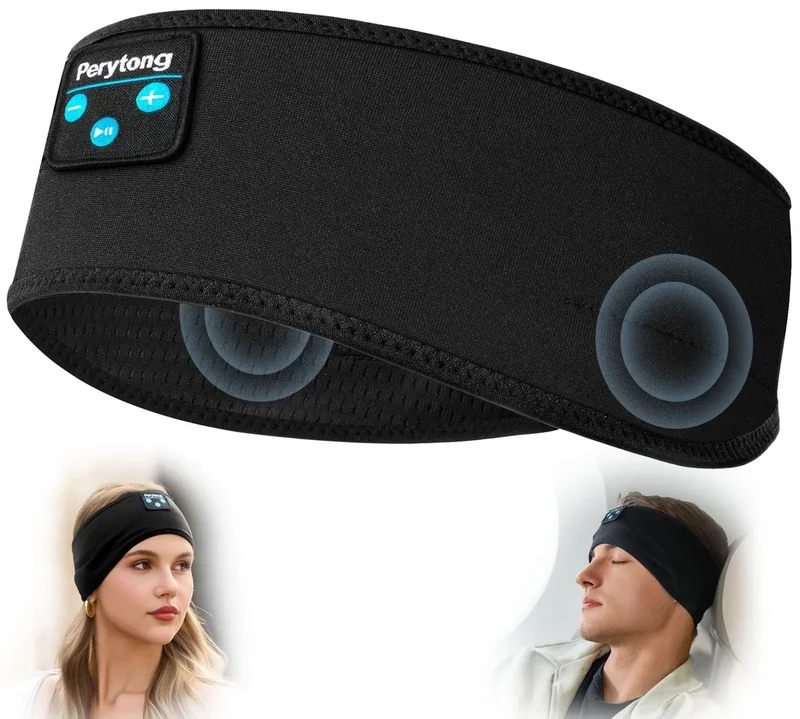 Perytong Sleep Headphones for Sleeping, Bluetooth Wireless Sports Headband, Cozy Lightweight Headband Headphones Hi-Fi Stereo Ergonomic ASMR Sleep Headphone Cool Gadget Gift for Women Men