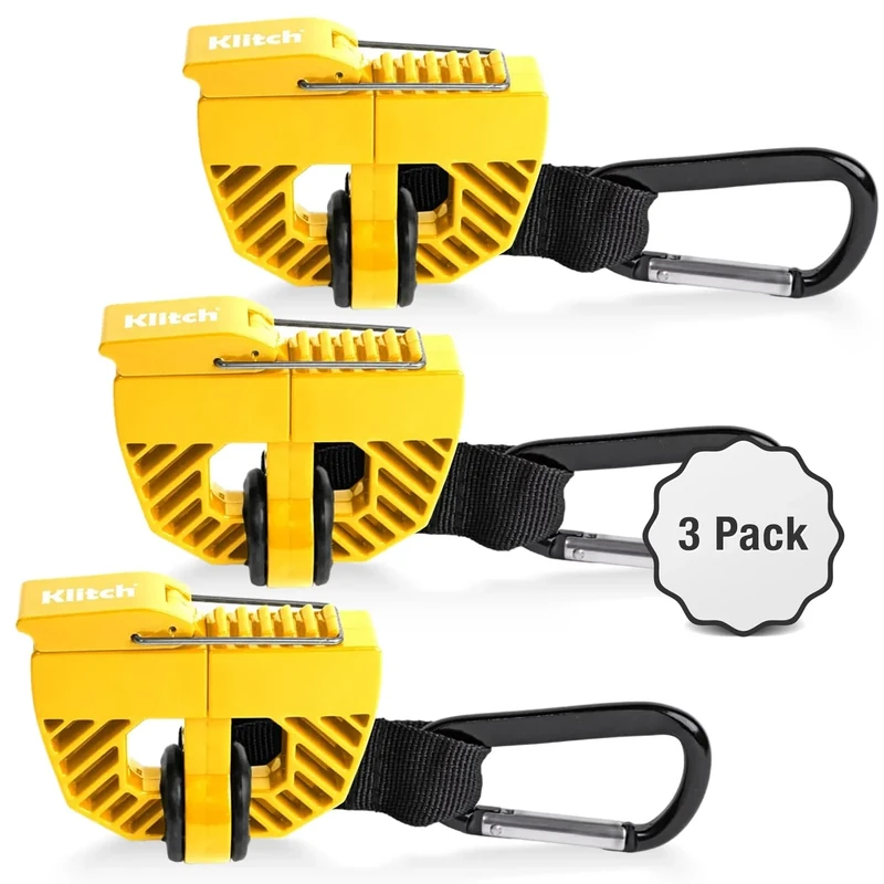 Klitch Footwear Clip, 3 Pack, Shoe Bag, Hang Extra Shoes Cleats Boots or Gear on Your Bag.