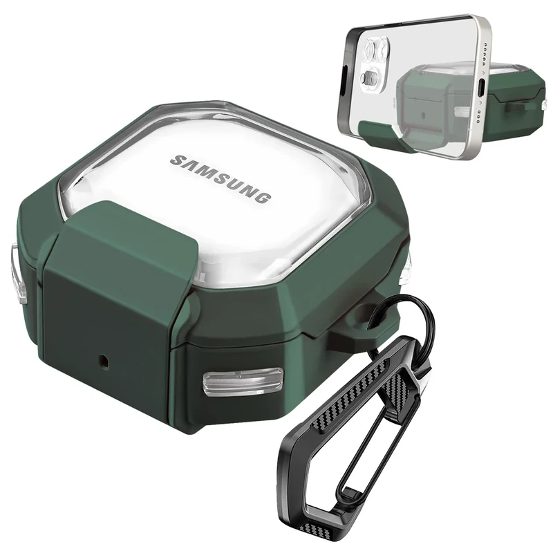 U. EHome Clear Case for Galaxy Buds - TPU Hard Shell with Keychain