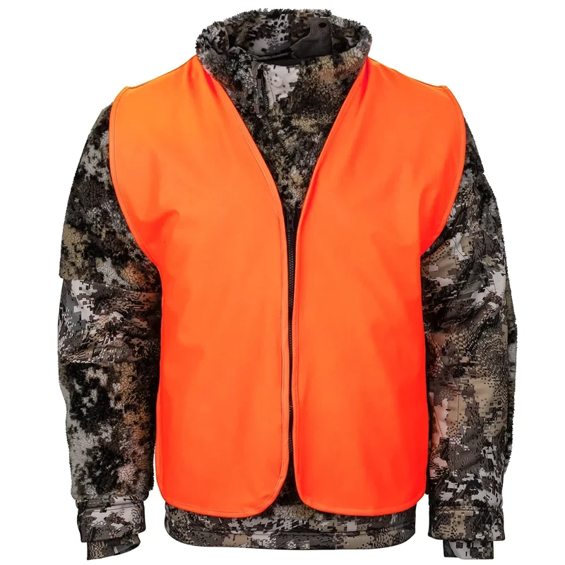Klarny Blaze Orange Vest - High Visibility, Waterproof, Ultra-Quiet Deer and Bow Hunting Gear | Orange Safety Vest Essential Hunting Accessories, Size XXXL
