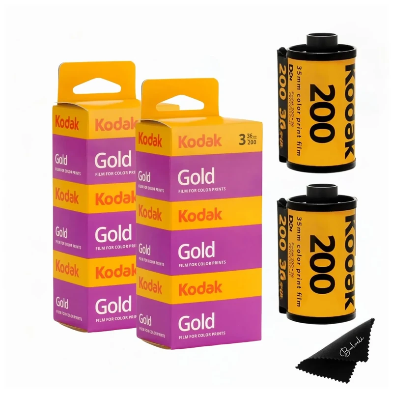 Balveli Kodak Gold 200 35mm Film - 6 Rolls (2x3 Pack) + Cloth