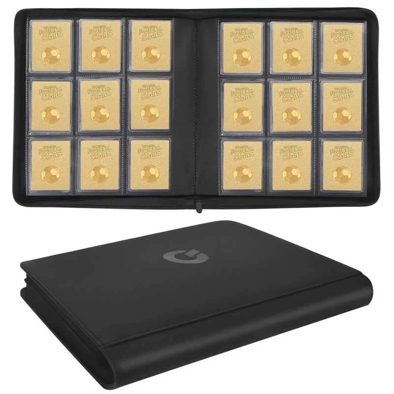 Qurhafoo Toploader Binder, top loader binder for cards, Holds 324 Toploaders, 9-pocket, card folders for trading cards or Sports Cards in 3 x 4'' Toploaders