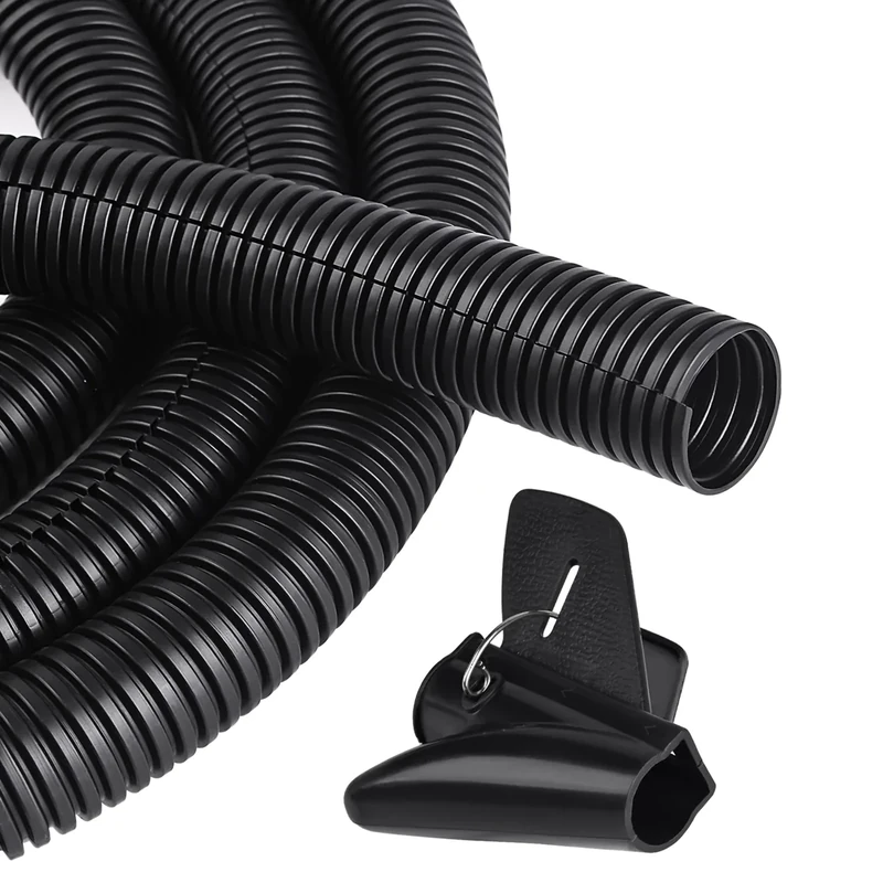 CrocSee 25ft 1/2" Flame Retardant Split Loom Tubing + Tool - Black