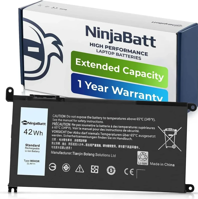 NinjaBatt Battery for Dell WDX0R P69G Inspiron 15/13 5000/7000 Series 5570 5567 7579 5578 5568 7569 5579 5565 7573 7378 5378 7368 5379 5368 7375 - [42Wh/11.4v]