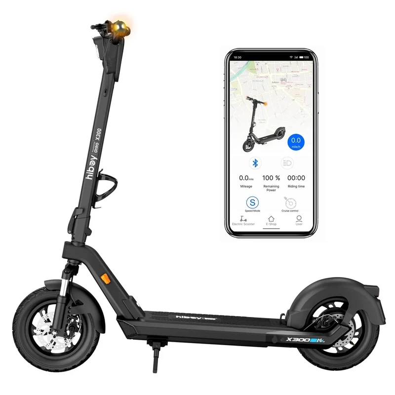 Hiboy X300 Electric Scooter, 700W Peak Motor, 12" Pneumatic Tires, 23 Mph & 38 Miles Range, Hydraulic Suspension, Folding Commuter Electric Scooter for Adults