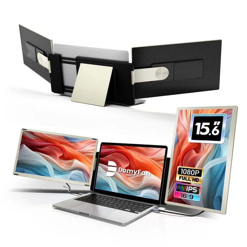 domyfan 15.6" Laptop Extender - 1080p IPS, Type-C USB HDMI Plug Play