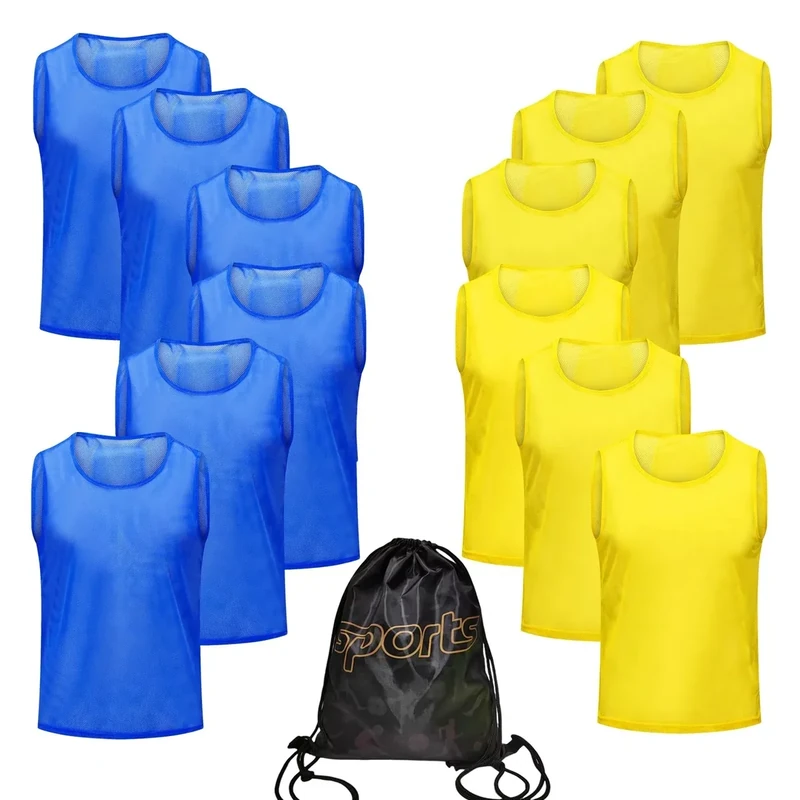 PULUOMASI 12/24/48PCS Pinnies Youth Team Pennies for Sports Kids and Scrimmage Vests for Soccer Basketball Jersey Practice