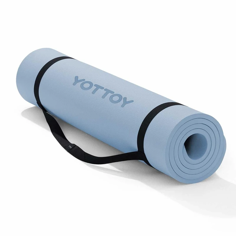 YOTTOY Yoga Mat，Extra Thick Yoga Mat (1 Inch),Professional TPE Exercise Mat,Non-Slip Workout Mat for Yoga, Pilates, Fitness, Barefoot Workouts, Home Gym Studio with Strap