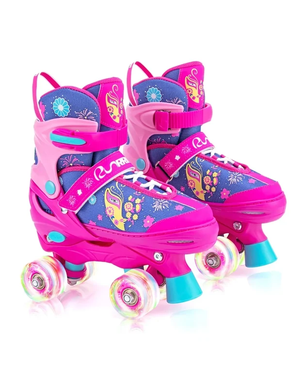 RunRRIn Adjustable Kids Roller Skates for Girls Boys with Light Up Wheels –Skates for Kids Ages 6-12, Toddler 3-5, Youth and Women Beginners Indoor and Outdoor