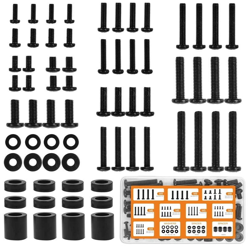Solid As Mountain TV Mount Screw Kit - M4-M8, Box, Fits 80" TVs