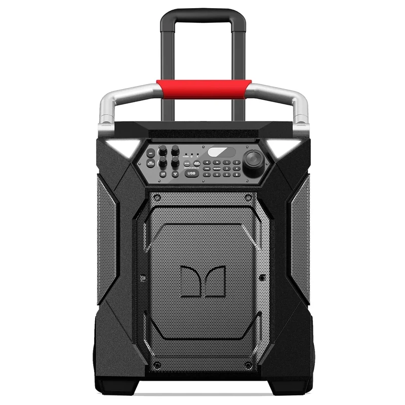 Monster Rockin’ Roller 360 Indoor/Outdoor Portable Bluetooth Speaker | Up to 240W of 360 Degree Sound & Up to 100 Hours of Playtime | Includes Microphone