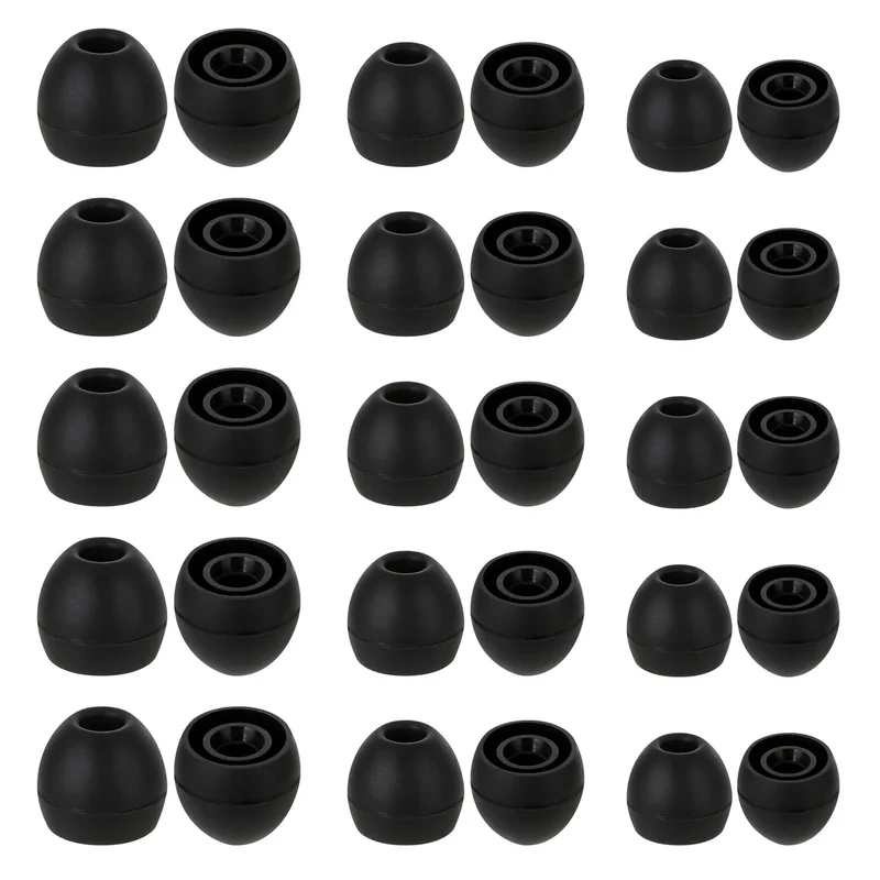 Hariendny 15 Pairs Silicone Ear Bud Replacement Pieces Earbuds Ear Tips Replacement Ear Bud Covers S/M/L Sizes Ear Gels Soft Earphones Earbuds Black Ear Cushion Ear Bud Tips Replacement Kit