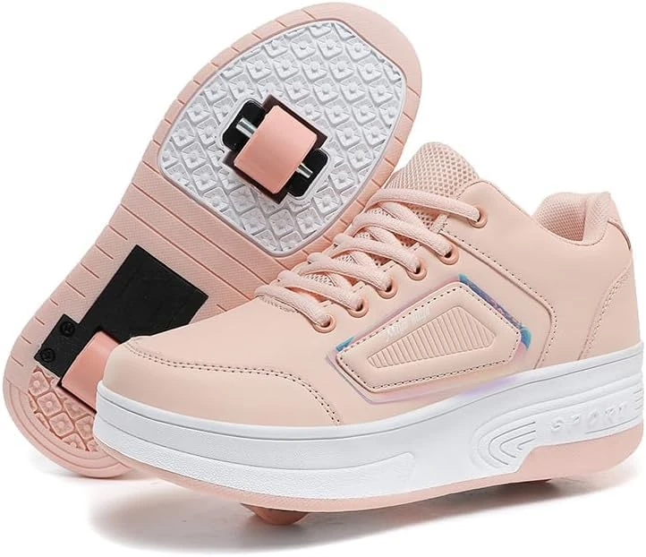 HOVERKICKES Kids Roller Skate Shoes with Wheels Roller Sneakers for Boys Girls Kids Deformation Wheeled Shoes - Image 1