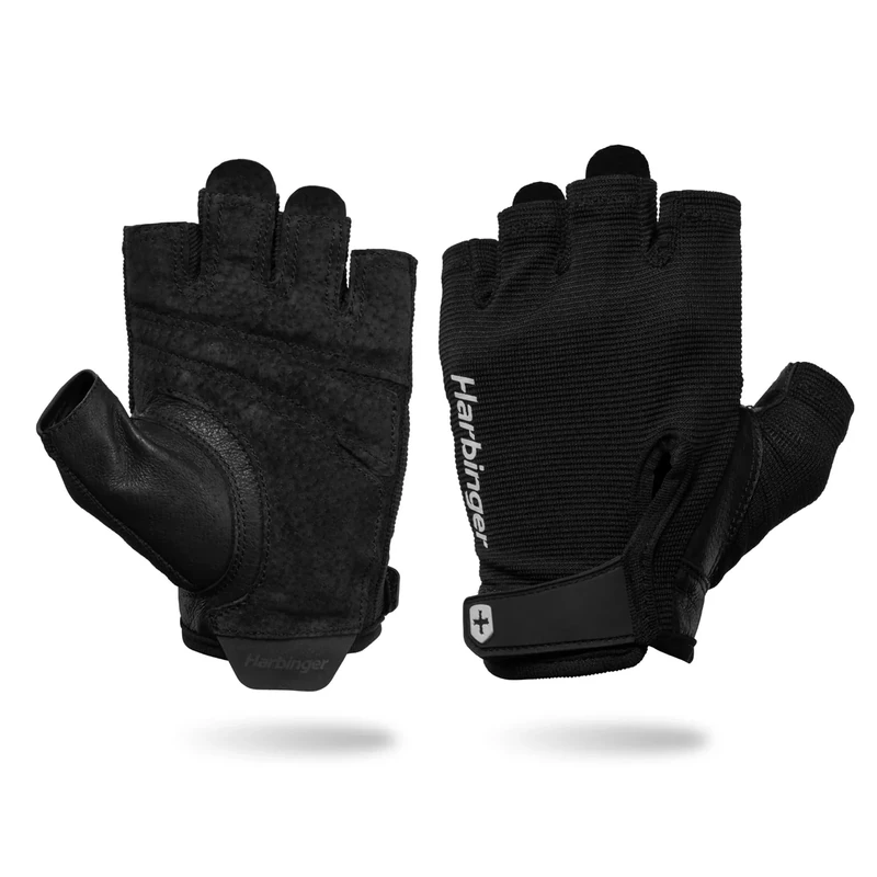 Power Gloves 3.0 - Durable Half Finger Weightlifting Gloves with Adjustable Wrist Closure, Breathable Leather Palm, Men's, Black, XX-Large
