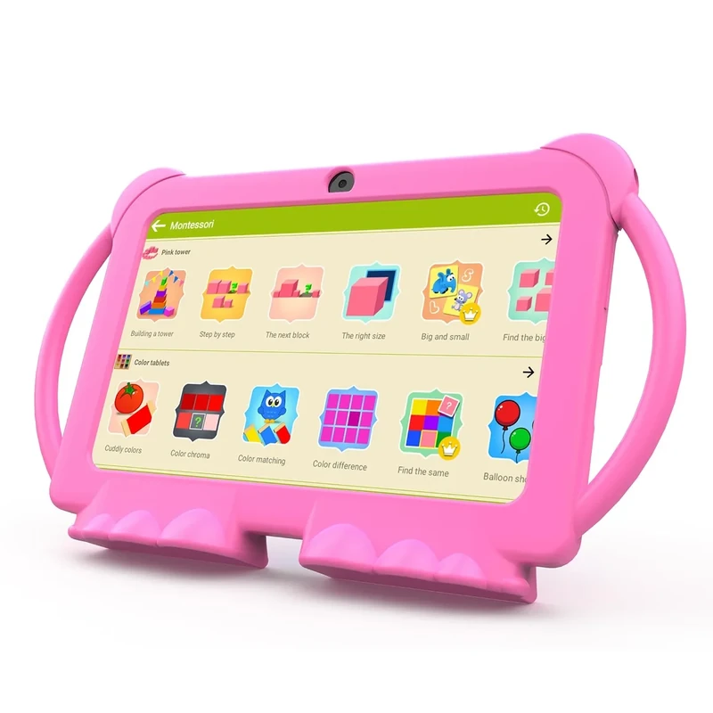 WUIUHOU 7 inch Kids Tablet Android 12 32GB ROM 2+5MP Dual Camera, Shockproof Case Educational, Games, Parental Control.