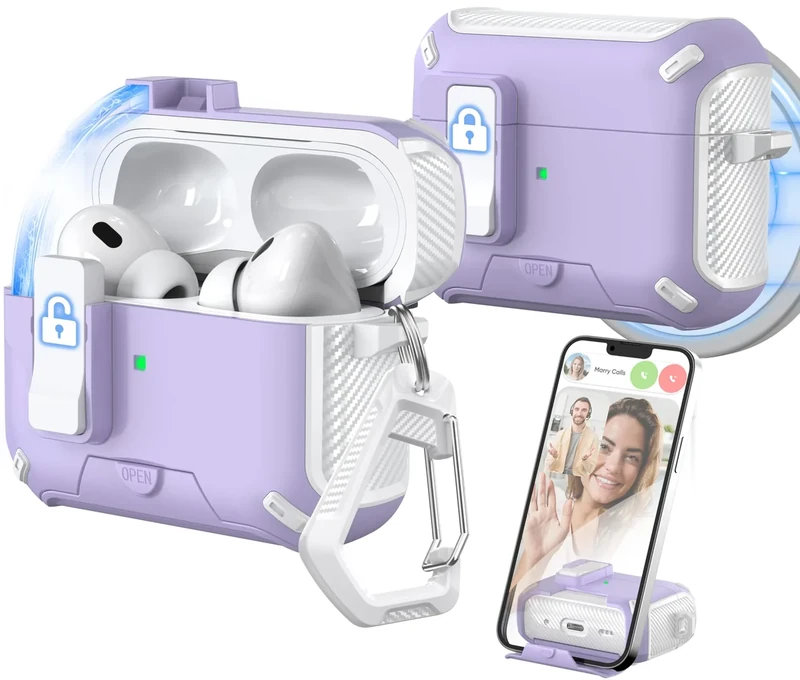 MHYALUDO MagSafe AirPods Pro Case - Shockproof & Dust-Proof, CleaningKit