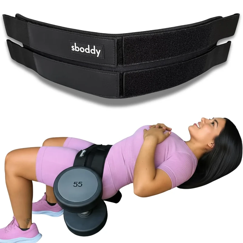 Hip Thrust Belt with Dual-Strap Design – Booty Builder for Heavy Dumbbells, Kettlebells & Plates Up to 400 lbs – Comfortable Glute Workout Equipment for Women – Coach Tested – Home & Gym Use.