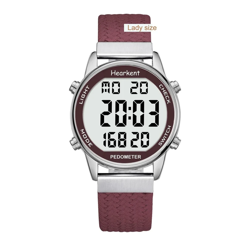 Ladies Pedometer Watch for Walking-Step Tracker Watch with Calories Counter-Non Bluetooth Pedometer Watches-LCD Large Numbers-30M Waterproof Watch-Wrist Watch Step Counter for Women(Red)