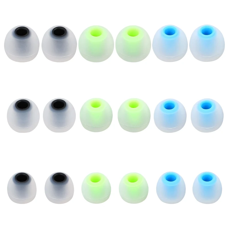 MQIMY Earbud Replacement Tips Silicone Earbud Tips Eartips Fit Most in-Ear Earbuds(Inner Hole 3.8mm -5.1mm) Headphone Earbuds Rubber Tips 9 Pairs S M L
