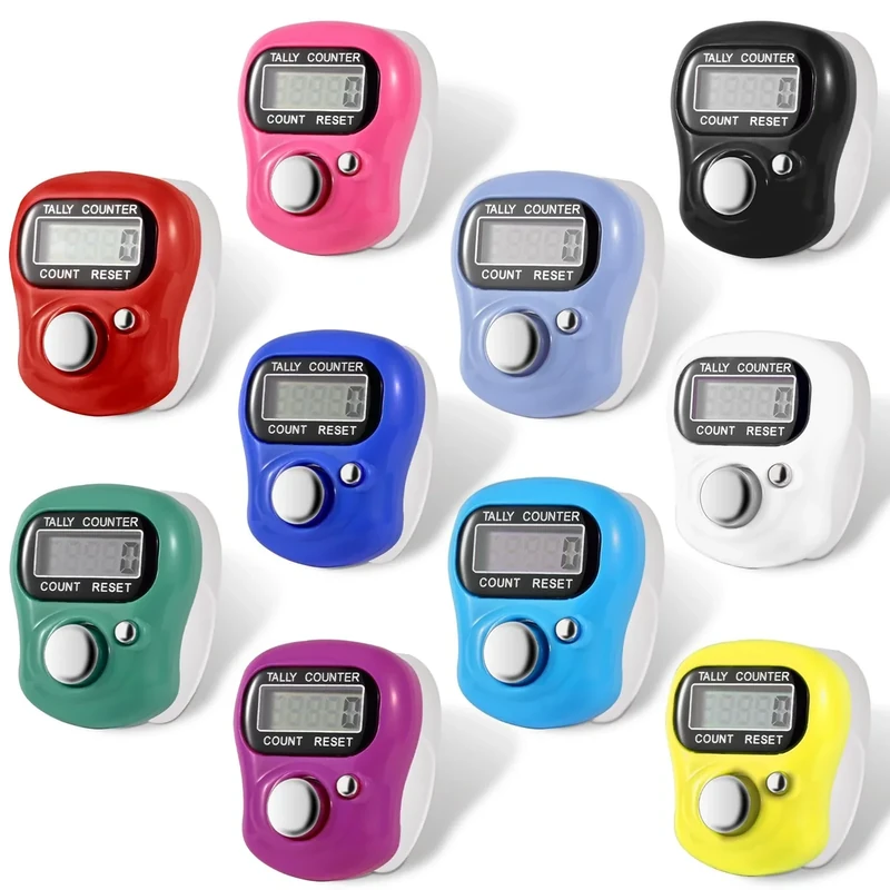 Electronic Finger Counter, Mini LCD Digital Display Hand Tally Counter 5-Digit Number Count Clicker, Resettable Counters Clickers for Knitting, Crochet, Coaching, Lap, Golf, Toddler & Fidget 10 Colors