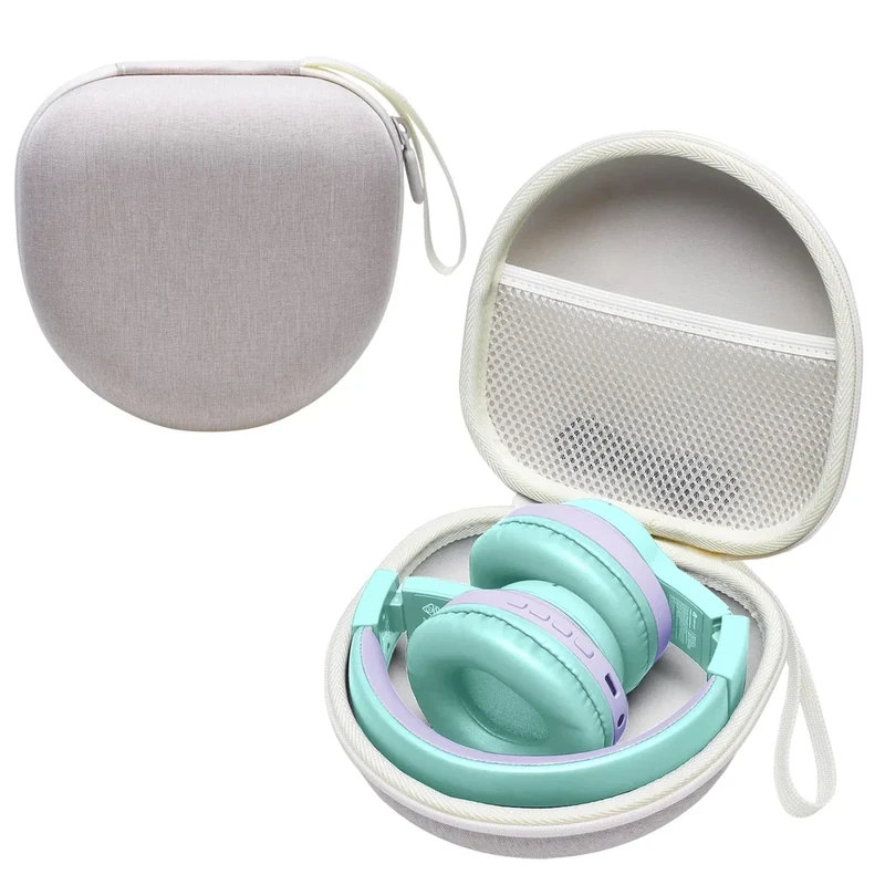 L LTGEM Kids Headphone Case - Foldable EVA Hard Shell with Strap