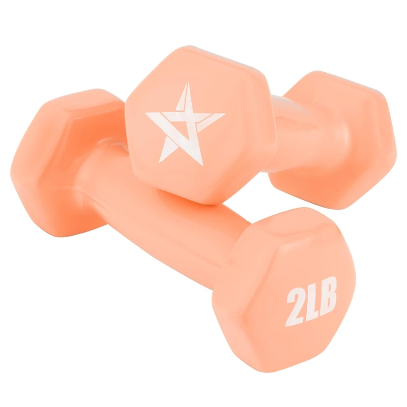 Yes4All Dumbbell Vinyl Coated - 2 lbs - Peach Puzz - Pair