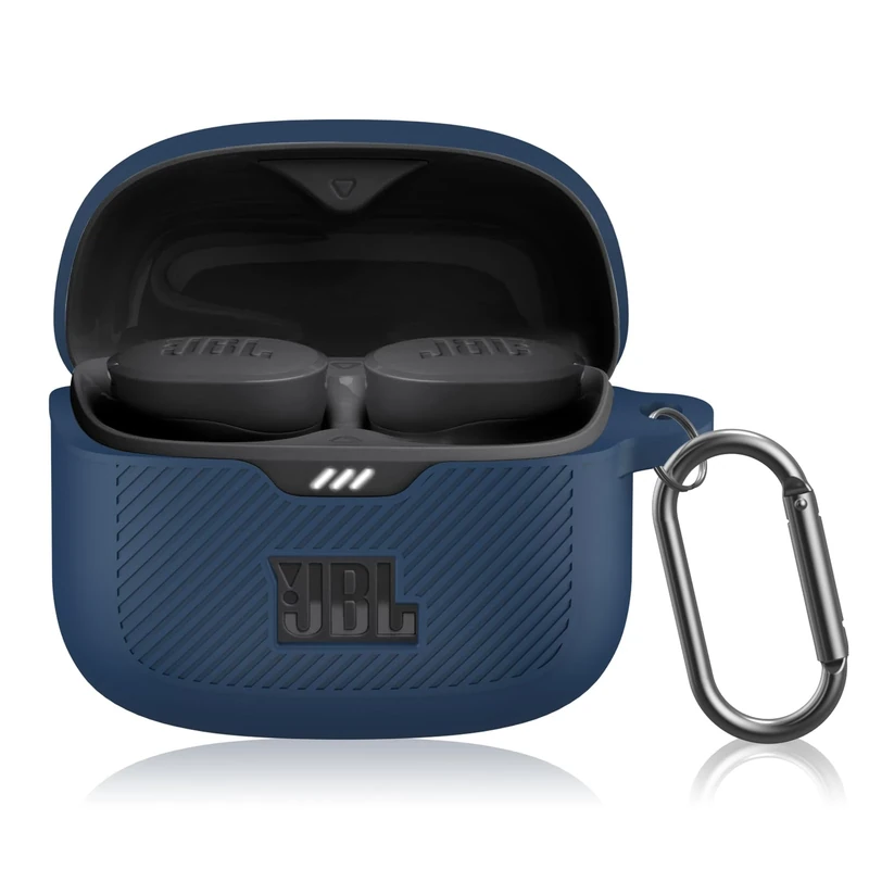 POZCIS JBL Tune Buds Silicone Case with Carabiner - Blue
