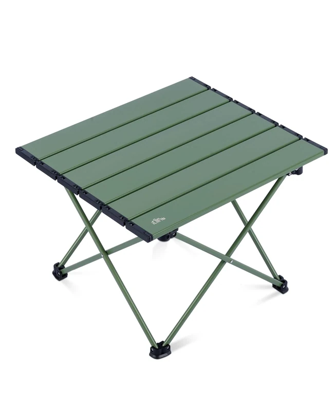 iClimb Ultralight Compact Camping Folding Table with Carry Bag (Green - S)