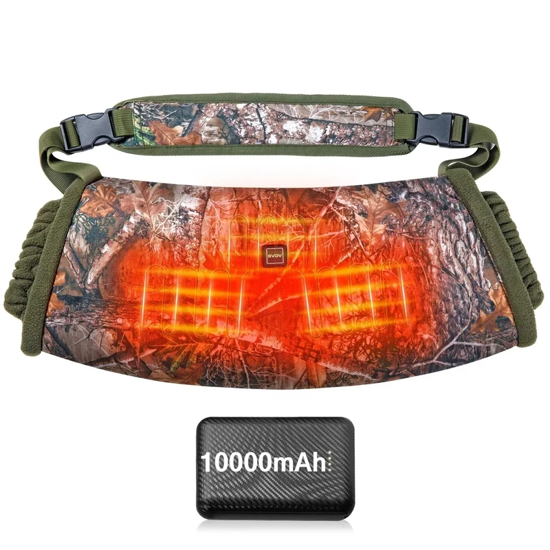 GVDV Heated Hand Warmer Pouch for Hunting Fishing, Hand Muff Included 10000mAh Battery, Ideal for Winter Outdoor Lovers, Camo