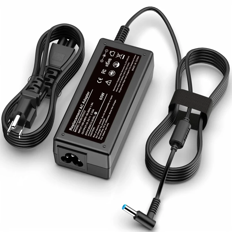 PIOEVTKA Replacement HP Laptop Charger 65W/45W Smart Blue Tip Adapter