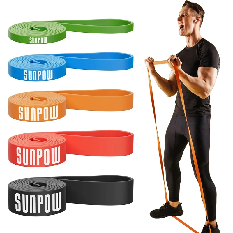 SUNPOW Pull Up Assistance Bands, Resistance Bands Set of 5 for Working Out, Pull Up Bands, Exercise Bands for Muscle Training, Stretching, Yoga, Physical Therapy for Men Women