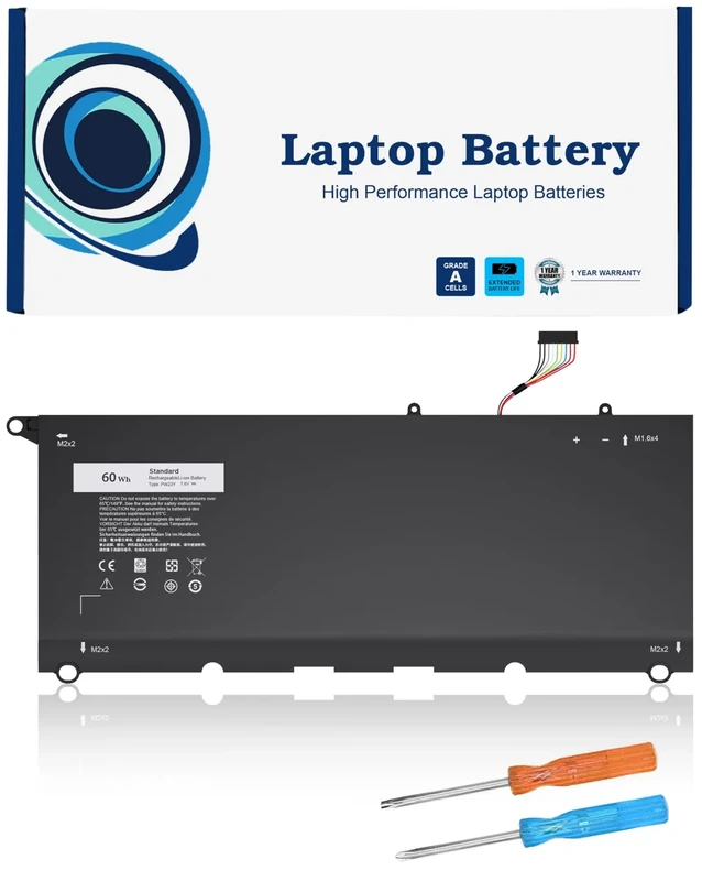 VNYUNQWE PW23Y Laptop Battery Replacement for Dell XPS 13 9360 - 60Wh 7.6V