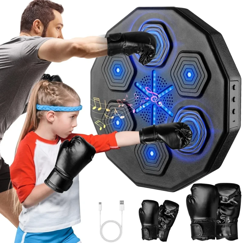 Beyn 2026 New Music Boxing Machine, Upgraded 2.0 Smart Bluetooth Music Boxing Parent-Child Games, Wall-Mounted Exercise Equipment for Home Exercise