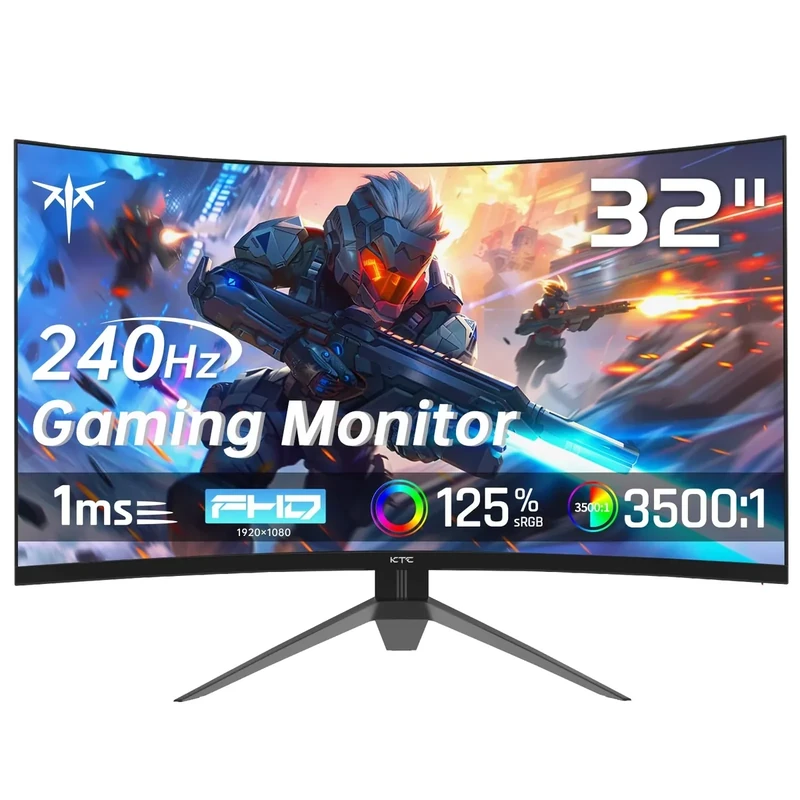 KTC 32" 240Hz Curved Gaming Monitor - 1080p FHD, FreeSync, 1ms - Image 1