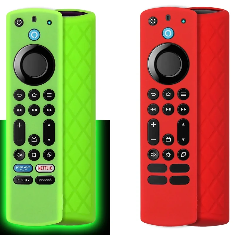 Pinowu Silicone Remote Case for Fire TV Stick 4K Max - Green & Red