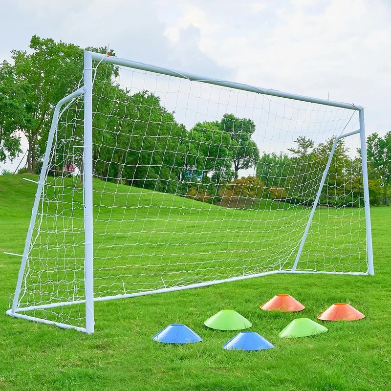 Soccer Goal 8×6, 12×6 and 6×4 FT Soccer Goals for Backyard, 2" Diameter Steel Frame Soccer Goal for Kids and Adults Large Powder Coated Galvanized Steel Goal Post with Soccer Target Net for Training