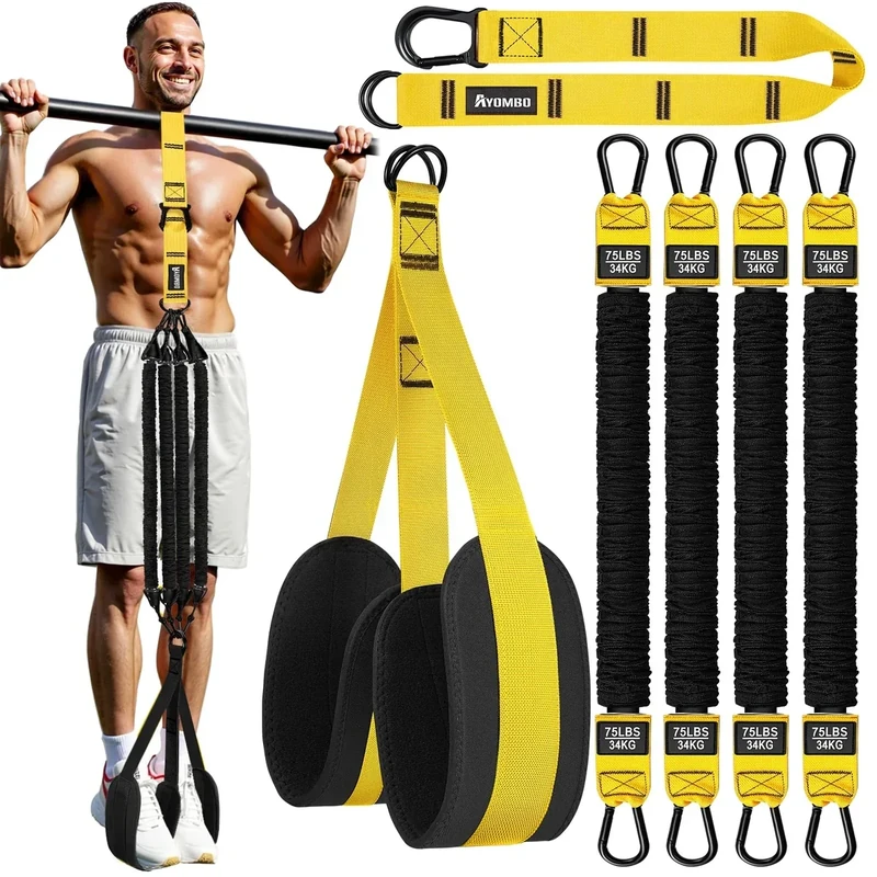 Ayombo Pull Up Assistance Bands, Adjustable Heavy Resistance Bands Set for Pull Up Bar, Home Gym Weight Workout Equipment Exercise Pull Up Bands for Muscle Training, Stretching, Physical Therapy