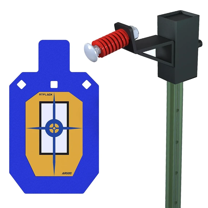 Atflbox AR500 Steel Targets for Shooting, 1/2 inch Thick Metal Targets with T-Post Target Hanger, High Caliber Torso Silhouette Metal for Precision Shooting (A- T7x12 inch with Target Hanger)