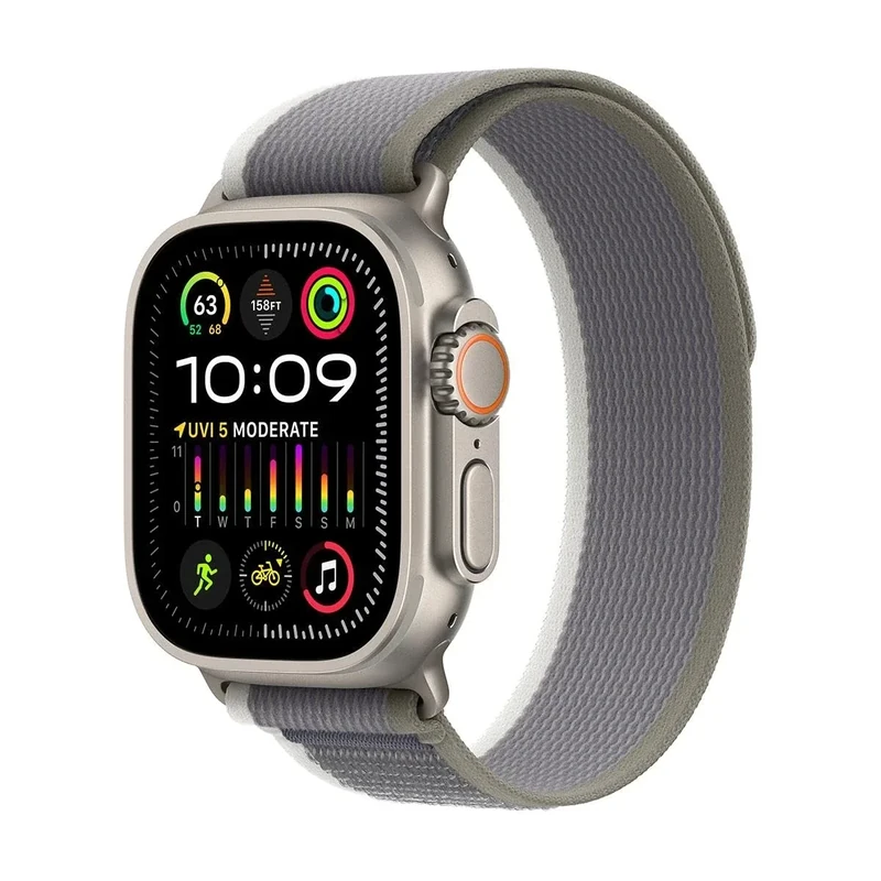 Apple Watch Ultra 2 [GPS + Cellular, 49mm] - Rugged Titanium Case & Blue Alpine Loop - Medium (Renewed)