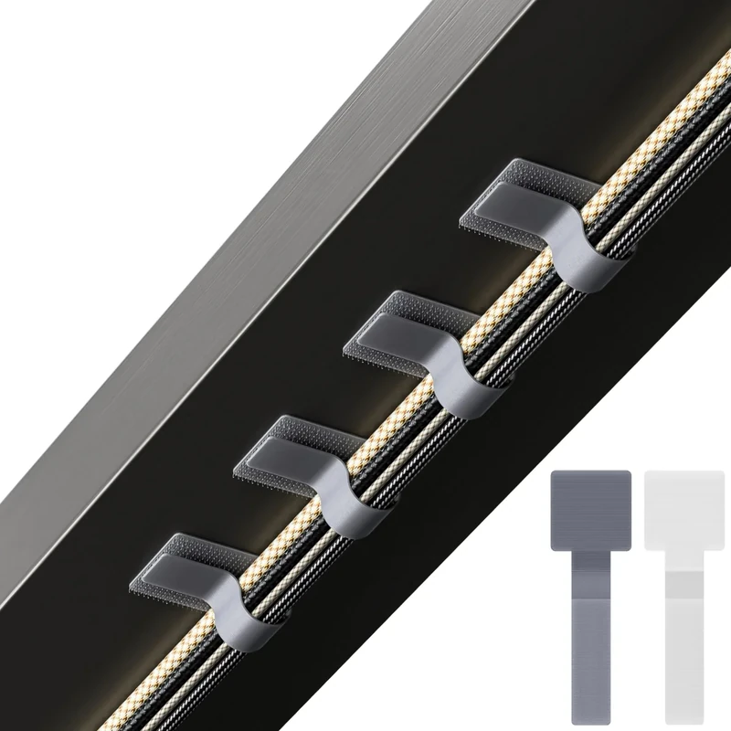 LX IntMfr. Self-Adhesive Hook & Loop Cable Ties - 40 Pack