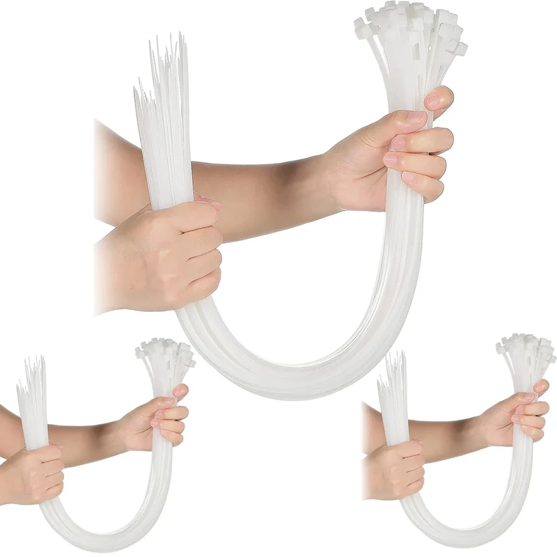Shappy 50-Pack Heavy Duty Nylon Zip Ties - 18in, 24in, 30in White