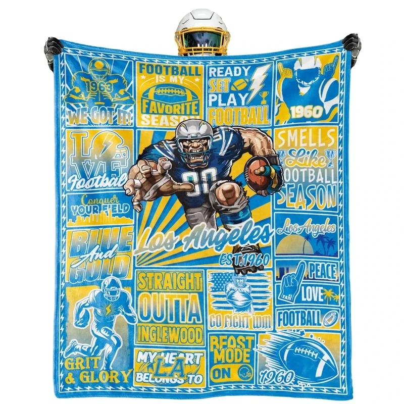 BTHRRW Football Blanket Fan Gifts for Men Women Football Team Color Merch Gear 60"x50" Sport Blanket Sofa Bed Couch