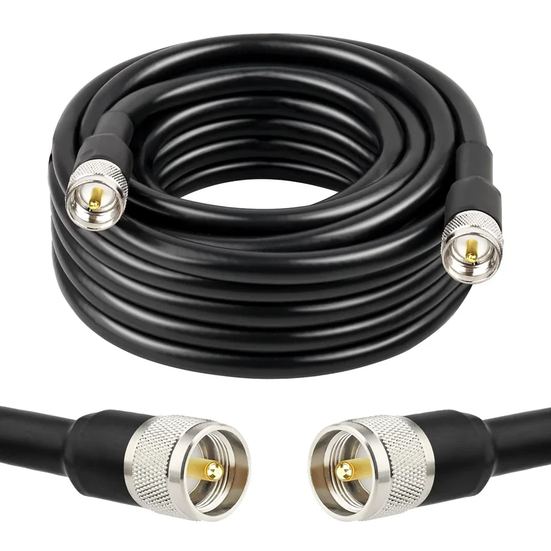 XRDS -RF CB Coax Cable 20FT, KMR 400 UHF PL-259 UHF Male Coax Cable Low Loss 50 ohm for Ham Radio CB,Amateur,Ham Radio,Two-Way Radio,SWR Meter